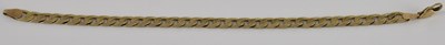Lot 1308 - A 9ct gold flat curb bracelet with lobster...
