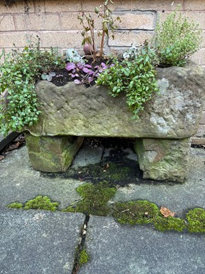 Lot 153 - Two stone troughs of rectangular form of...