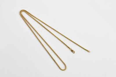 Lot 345 - A 9ct yellow gold chain, length 61cm, approx...