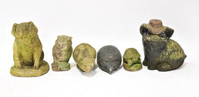 Lot 141a - A group of six reconstituted stone and cast...