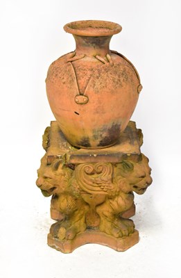 Lot 133 - A terracotta amphora-type urn simulating...