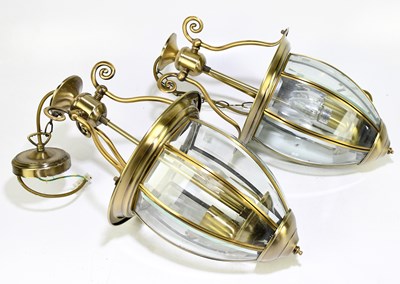 Lot 1540 - A pair of modern 19th century style octagonal hall lanterns