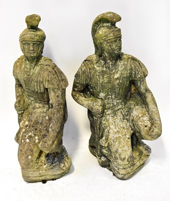 Lot 142 - A pair of reconstituted stone garden statues...