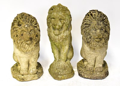Lot 144 - A pair of reconstituted stone garden ornaments...