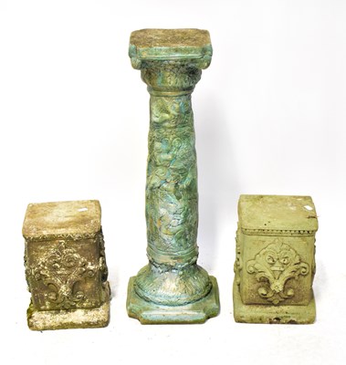 Lot 134 - A reconstituted stoneware pillar with...