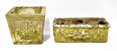 Lot 135 - A reconstituted stone garden trough of...