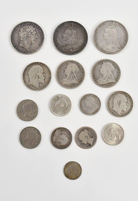 Lot 1447 - A small group of coins including a George III...