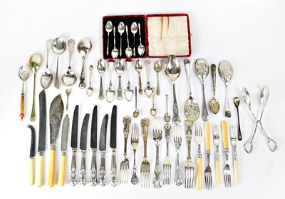 Lot 587 - A large quantity of silver-plated cutlery and...