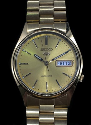 Lot 1305 - SEIKO; a gentleman's vintage gold plated...