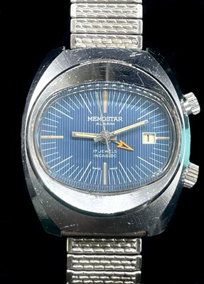 Lot 1306 - MEMOSTAR; a gentleman's mid 1970s stainless...