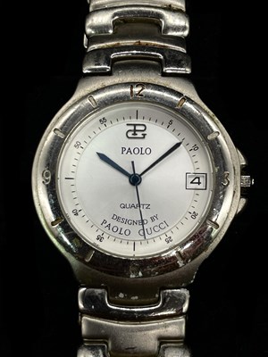 Lot 1312 - PAOLO GUCCI; a stainless steel quartz...