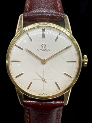 Lot 1315 - OMEGA; a gentleman's vintage gold plated and...