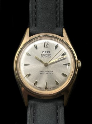 Lot 1317 - ORIS; a gentleman's vintage gold plated and...