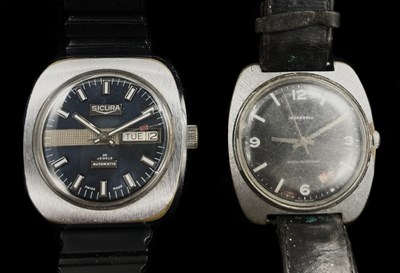 Lot 1323 - Two 1970s gentleman's stainless steel...