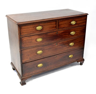 Lot 40 - A Georgian mahogany chest of two short over...