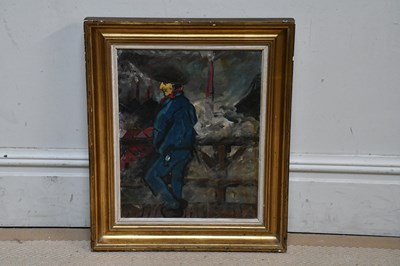 Lot 538 - MARIUS RENARD; oil on board, study of man,...