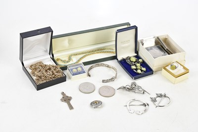 Lot 470 - A collection of silver and white metal...