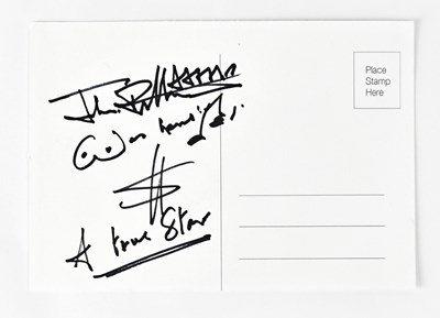Lot 400 - JOHN LYDON; a Keith Haring postcard signed and...