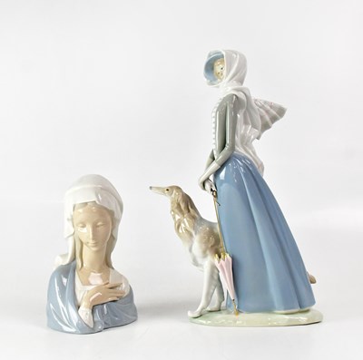 Lot 247 - LLADRÓ; a figure of a lady with greyhound, no....