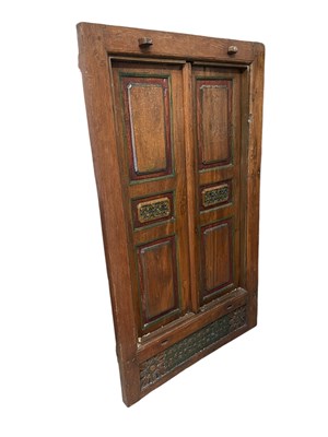 Lot 1306 - A vintage Burmese carved hardwood door with...