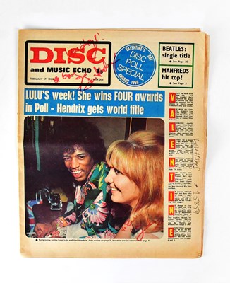 Lot 398 - JIMI HENDRIX; a copy of 'Disc and Music Echo',...