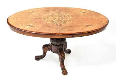 Lot 89 - A Victorian mahogany oval inlaid occasional...