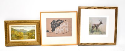 Lot 448 - Various pictures comprising a 19th century...