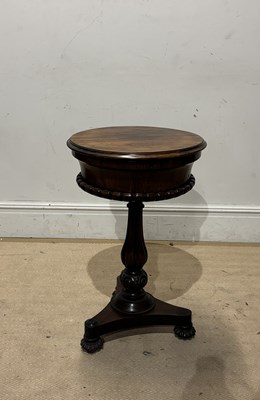 Lot 1116 - A 19th century rosewood circular teapoy, the...