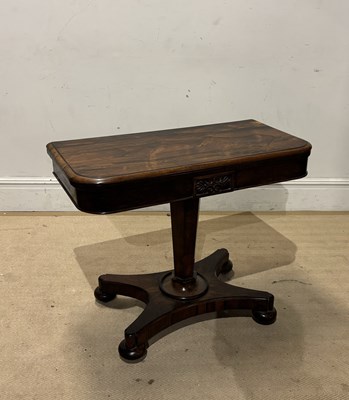 Lot 1143 - A 19th century rosewood fold-over swivel top D-...