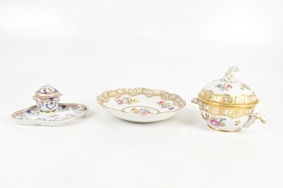 Lot 642 - DRESDEN; a hand painted and gilt decorated...
