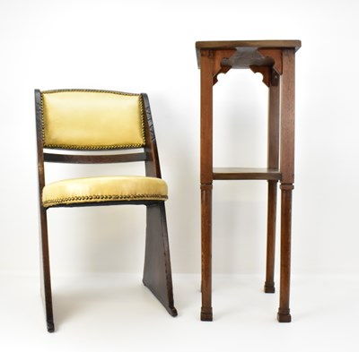 Lot 97 - A Gothic Revival style oak chair, with tapered...