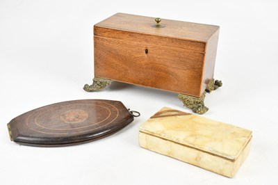 Lot 1335 - A 19th century mahogany tea caddy, on...