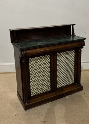 Lot 1122 - A 19th century rosewood chiffonier, with green...