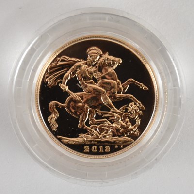 Lot 1397 - ROYAL MINT; a cased 2013 proof sovereign 'The...