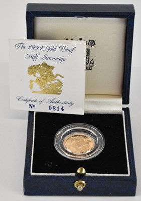 Lot 1422 - ROYAL MINT; a cased 1991 gold proof half...