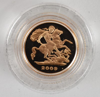 Lot 1423 - ROYAL MINT; a cased 2009 gold proof half...