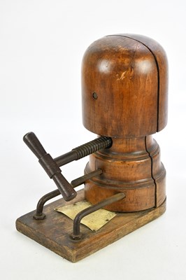 Lot 1368 - A late 19th century treen and metal hat...