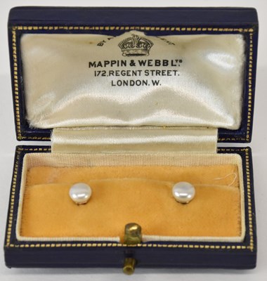 Lot 1254 - A pair of 15ct yellow gold seed pearl set...