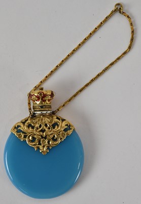 Lot 1025 - An early to mid 19th century turquoise opaque...