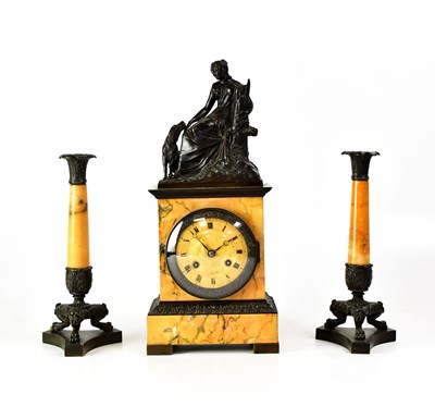 Lot 174 - A 19th century French marble and bronze...
