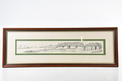 Lot 435 - BILL LAWRENCE; ink and watercolour, cottage...