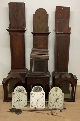 Lot 529 - Three 19th century longcase clock cases, four...