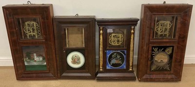 Lot 532 - Four American wall clocks, largest 77 x 43cm.