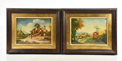 Lot 485 - UNATTRIBUTED; a pair of Continental oils,...