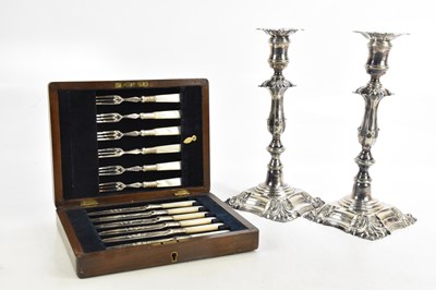 Lot 1504 - ELKINGTON & CO; a pair of Victorian silver...