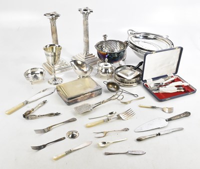 Lot 1505 - A collection of Victorian and later silver...