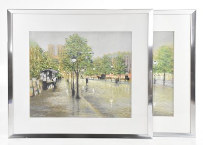 Lot 85 - BERNARD MCMULLEN (1952-2015); pair of pastels,...