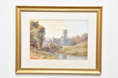 Lot 420 - ENGLISH SCHOOL; watercolour, Fountains Abbey,...