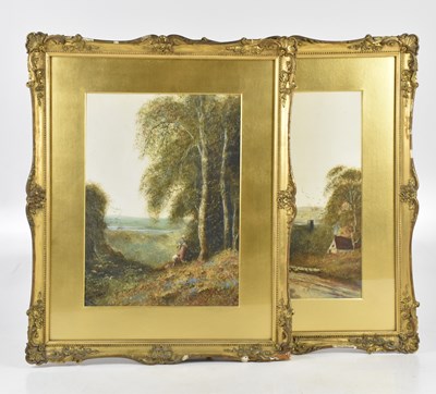Lot 426 - FRED HINES; a pair of watercolours with...