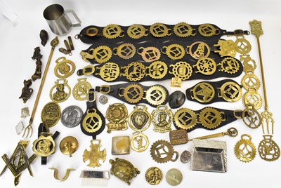 Lot 359 - A large quantity of various horse brasses,...
